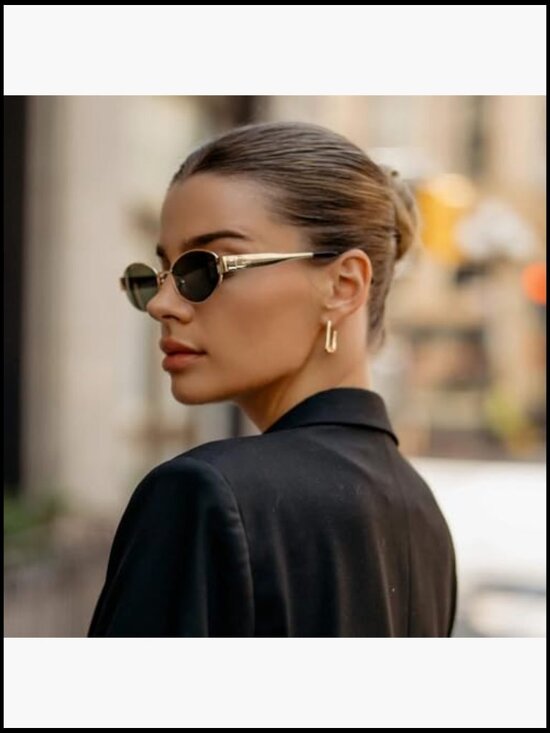 Stainless Steel Vintage Oval Sunglasses with UV Protection main image 6